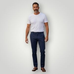 Lauren Ralph Lauren 40x32 Navy Dress Pants Flat Front Washable Mens Trousers